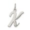 Sterling Silver Medium Script Initial Letter K Charm Jewerly 18mm x 8mm